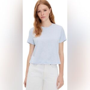 Madewell•Iced Blue Bella Slub Tee Stripe•Size S•NWT
